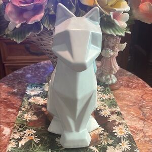 Geometric Mint Green Fox Figurine